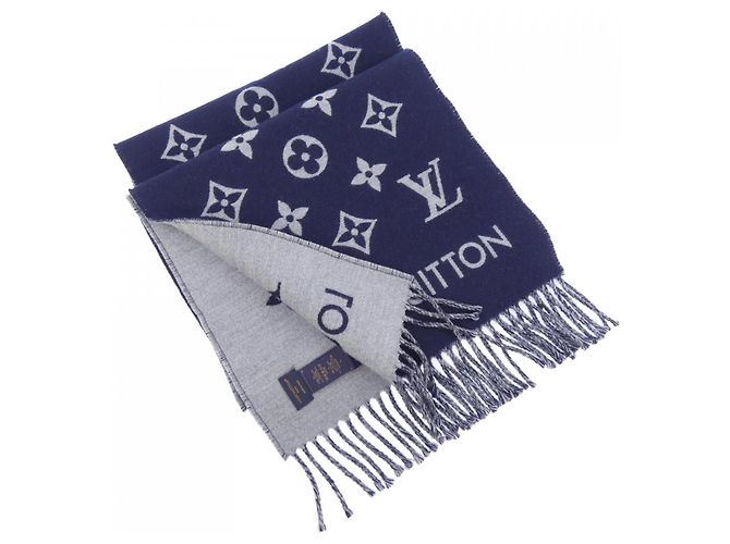 Louis Vuitton Monogram Schal Braun Marineblau