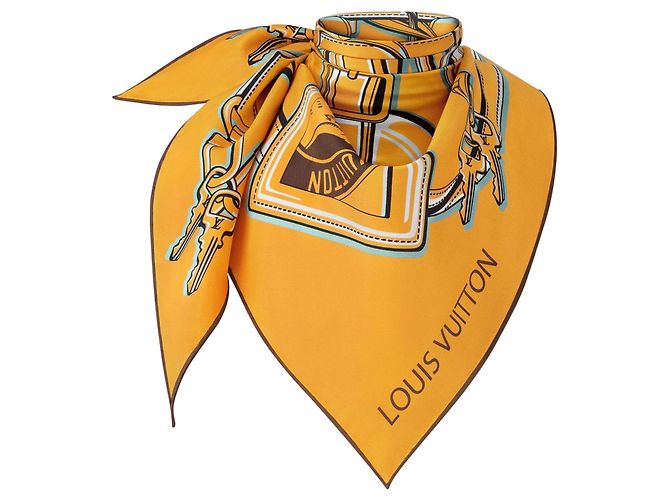Sciarpa Louis Vuitton in seta gialla Giallo 