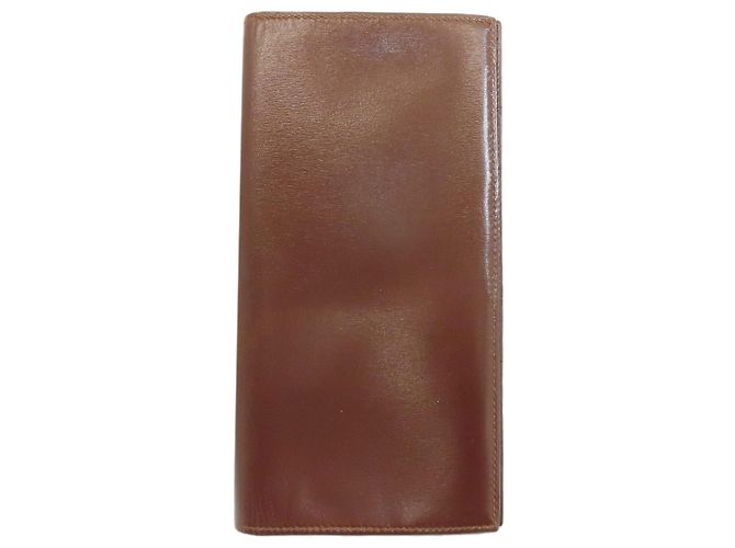Portefeuille Long Fleming MC2 Hermès Marron Rouge