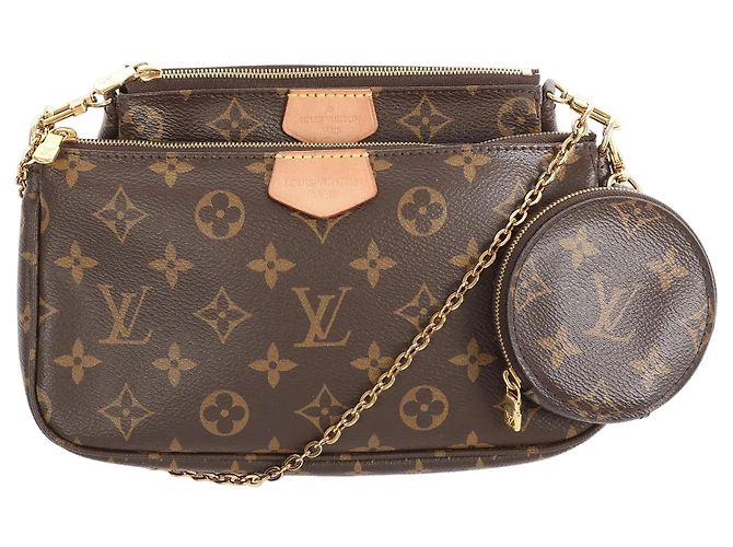 Bolsa Louis Vuitton Multi Pochette Accessoires em lona Monogram marrom