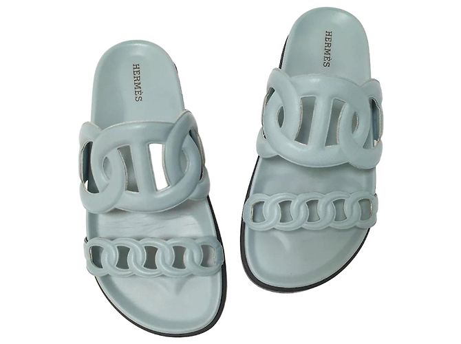 Hermès Extra Sandalen Blaue Flip-Flops Größe 37 gebraucht