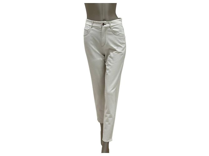 Pantalones de algodón ecru Brunello Cucinelli Talla 38