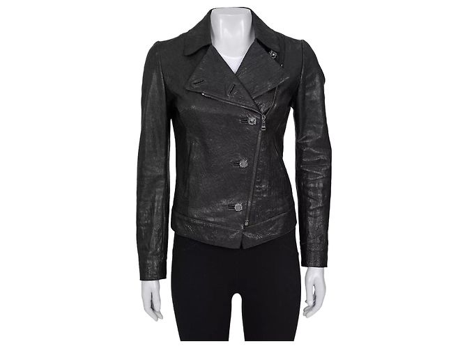 Dolce & Gabbana Black Leather Jacket EU 36 / S pre-owned