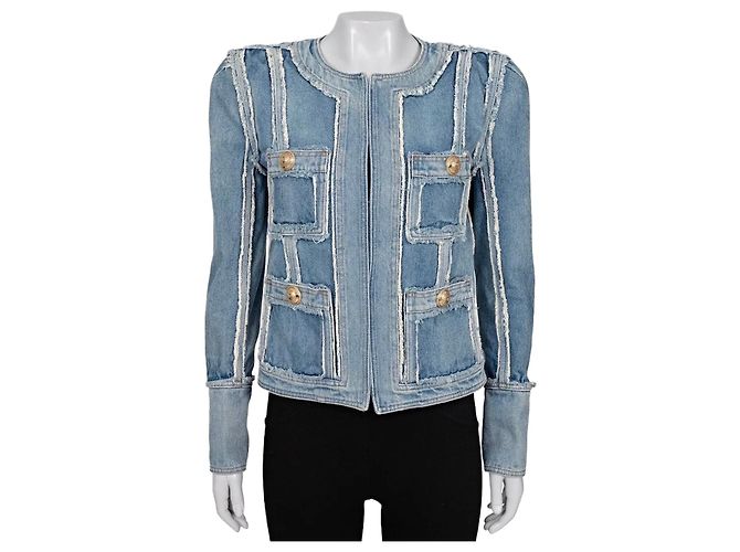 Jaqueta de denim com bordas brutas Balmain - Tamanho FR38 / M usada