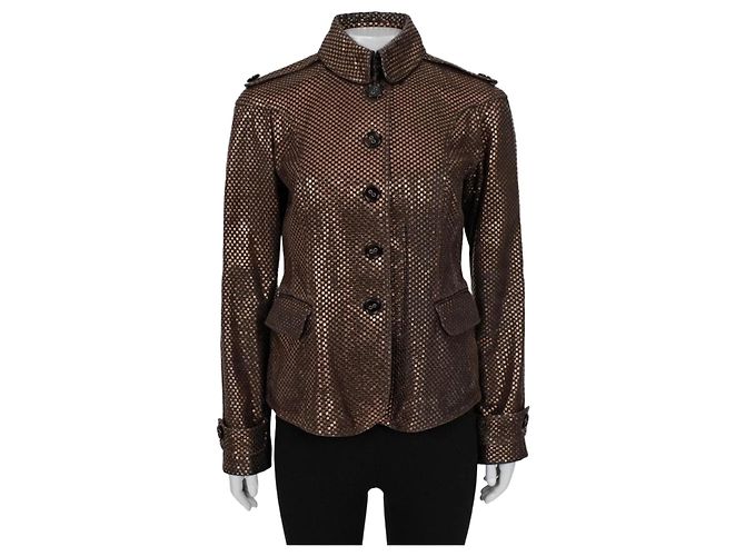 Burberry Braune Lederjacke Größe 42 S Gebraucht