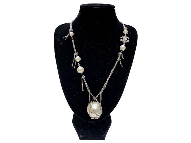 Collana Pendente Perla Chanel 2014 Argento usato