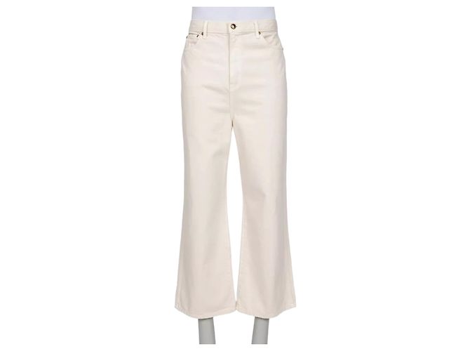 Khaite Weiße Weitbein-Jeans mit mittlerer Taille - Größe 29 Gebraucht