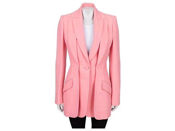 Alexander McQueen Double-Collar Pink Wool Blazer - IT42/M Pre-owned