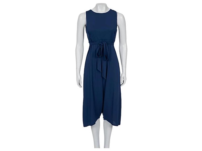 Saint Laurent Blaue Viskose Jumpsuit mit Taillenzug - Größe M gebraucht
