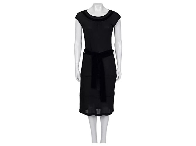 Schwarzes Samtbesatzkleid von Saint Laurent - Größe Groß (L) gebraucht