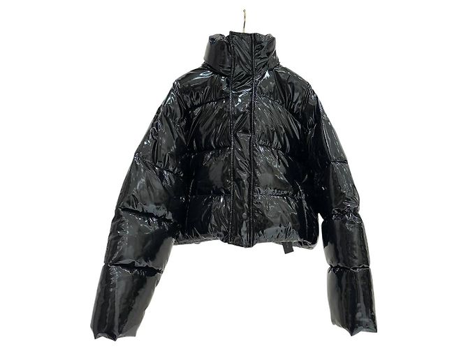 Balenciaga Black Lacquered Puffer Jacket - Size 38 Pre-owned