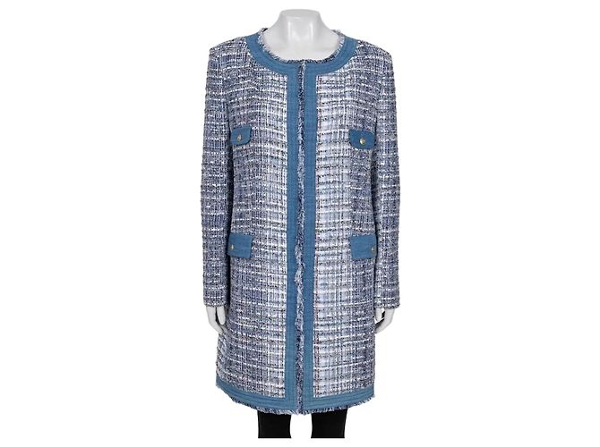 Pierre Balmain Hook-Front Cardigan - Blue, Size 40/L Pre-owned