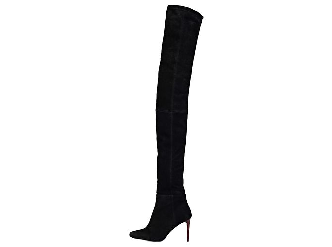 Balmain x H&M Black Suede Over-the-Knee Boots - Size 39 Pre-owned