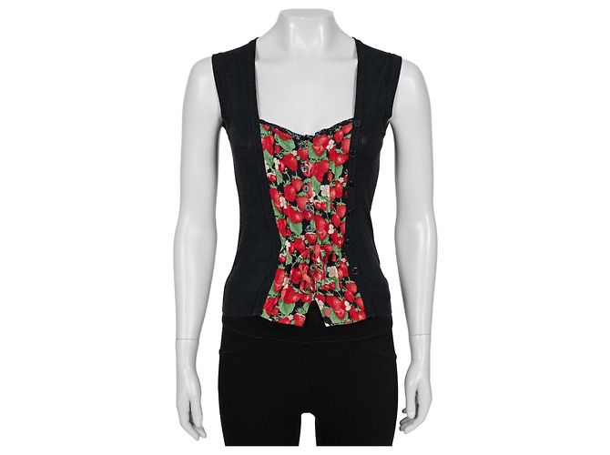 Schwarzes Button-Down Tanktop von Dolce & Gabbana - Größe 38/XS Gebraucht