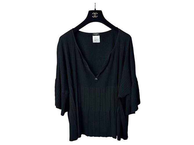Chanel Flared Sleeves Concise Knitted Top Sz. 40 Pre-owned