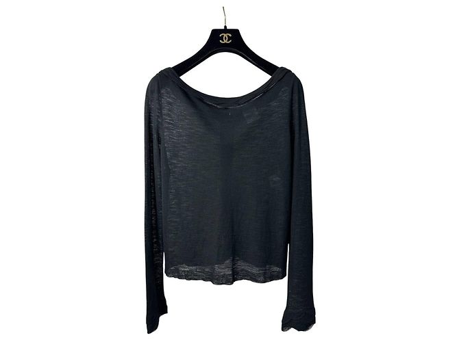 Timeless Chanel 2011 Black Viscone Top Sz.36 Pre-owned