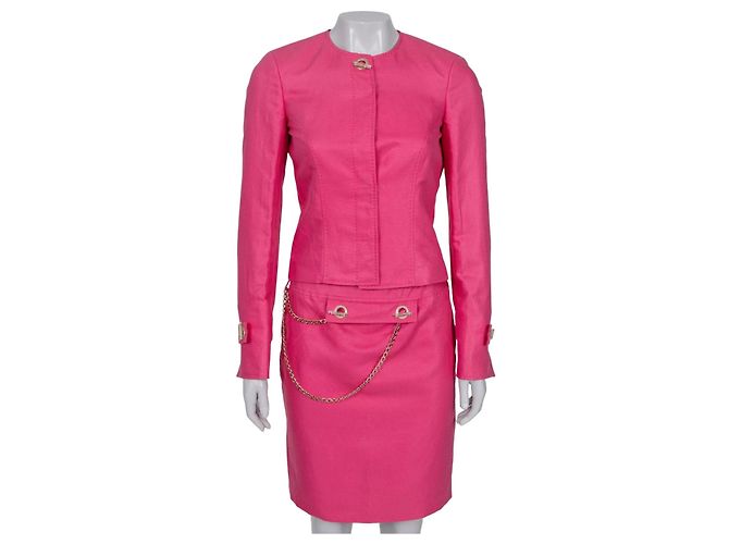 Conjunto de saia de algodão rosa Versace - Tamanho S Usado