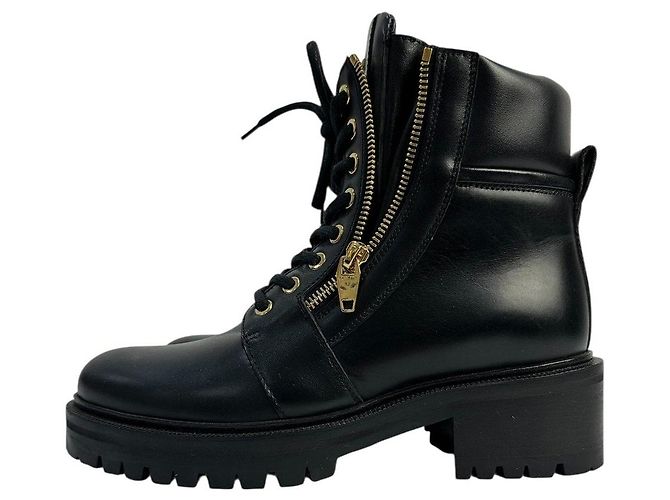 Balmain Black Army Ranger Zip Boots Sz37 Pre-owned