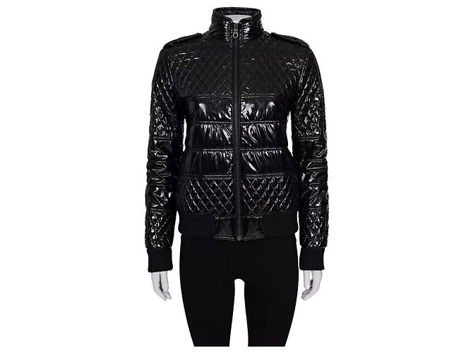 Chanel Fall 2011 Black Polyurethane Fitted Jacket FR40 Pre-owned