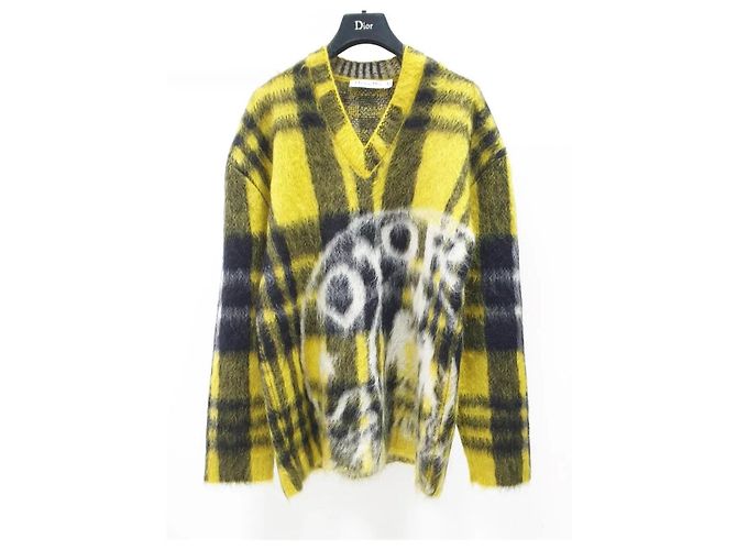 Christian Dior 2022 Karomuster Mohair-Pullover - Größe 36 - Gebraucht