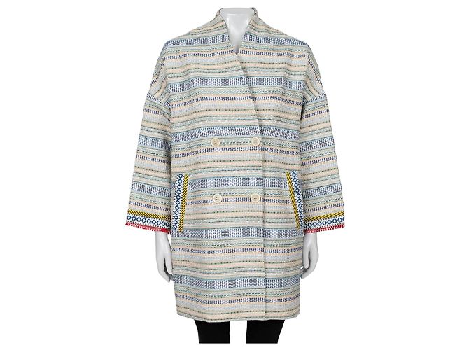 Autre Marque Abrigo de rayas de doble botonadura Max Mara Weekend - Talla S de segunda mano