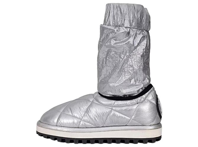 Silberne elastische Stiefeletten von Dolce & Gabbana - Größe 39 Gebraucht