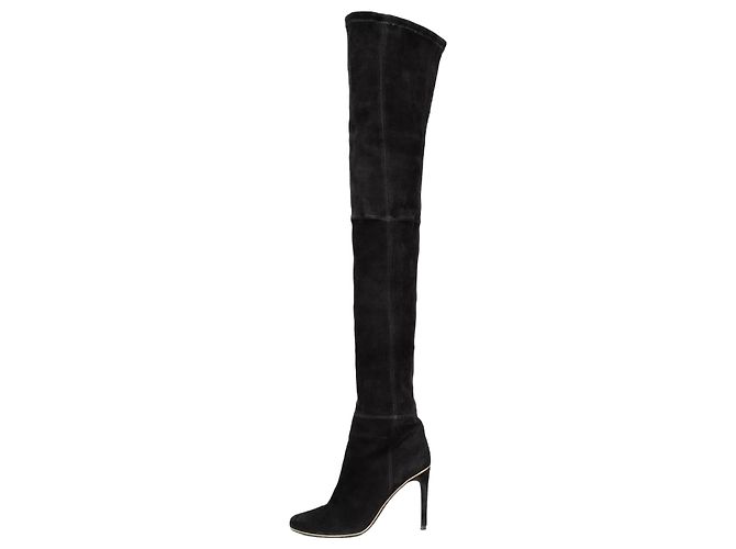 Balmain Blue Suede Over-the-Knee Boots  Sz. 38.5 Pre-owned