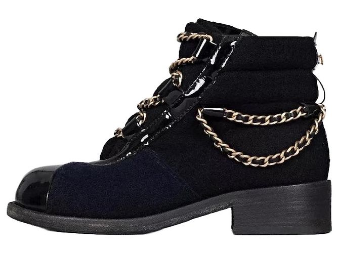 Botas de textil con cadena Chanel París-Salzburgo - Talla 36,5 Usadas