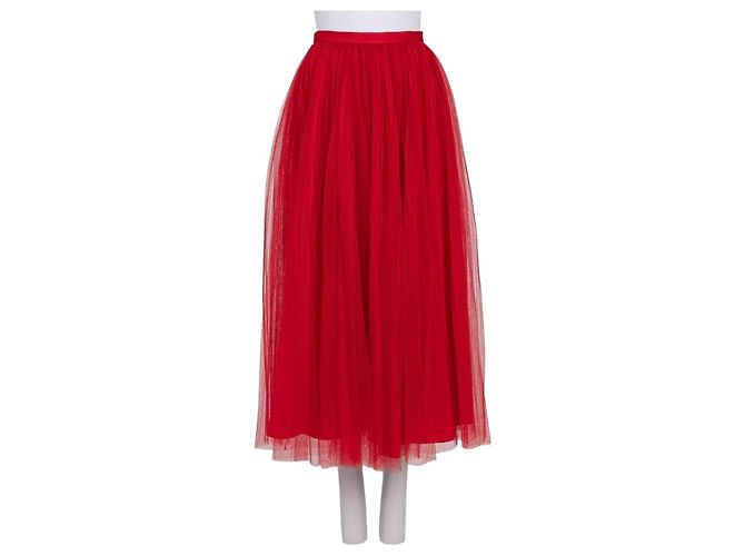 Rote Tüllrock von Christian Dior mit Seidenfutter - Größe 36/S Gebraucht