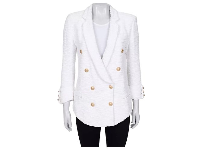 Balmain White Double-Breasted Jacket Sz.M/FR38 pre-owned