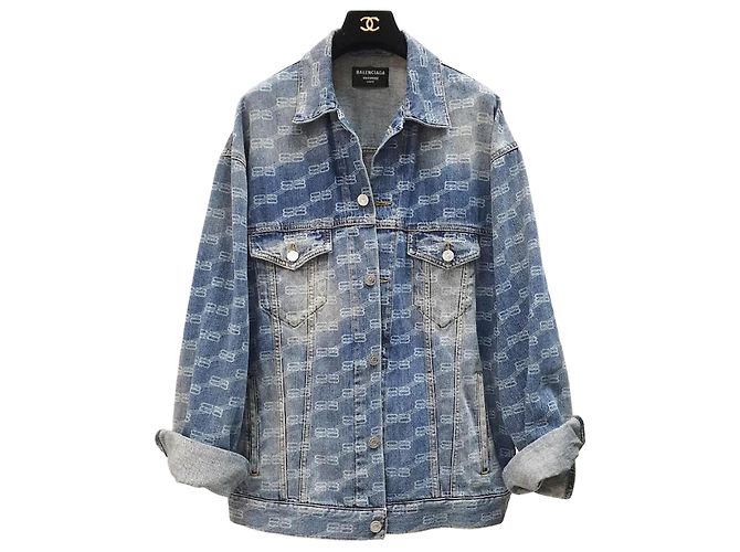 Everyday Oversized Denim-Jacke mit Balenciaga-Logo - XS Gebraucht