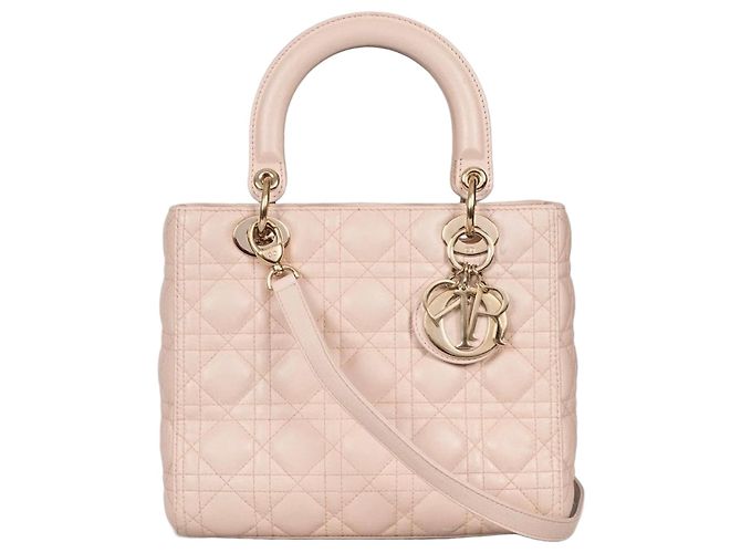 Christian Dior Lady Dior Medium rosa Lederhandtasche gebraucht