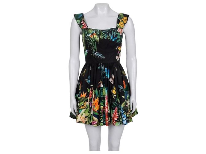 Vestido Mini de Algodón con Estampado Brillante Dolce & Gabbana IT40/S de segunda mano