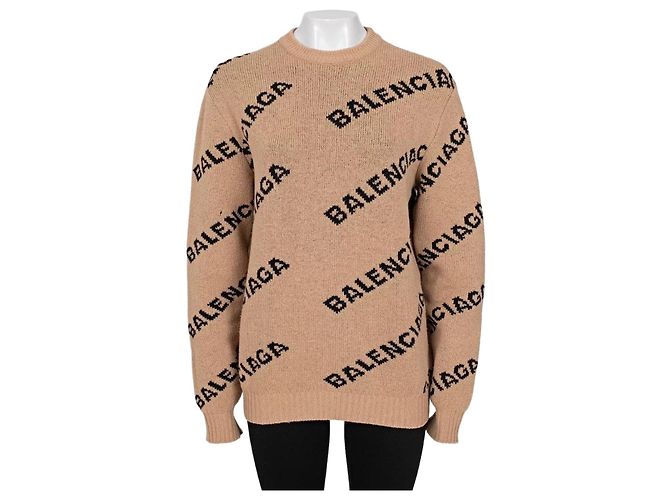 Balenciaga Brauner Oversized Wollpullover - Größe XS - Gebraucht