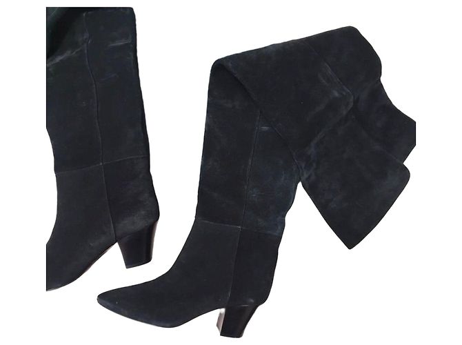 Saint Laurent Black Suede Boots Sz.38