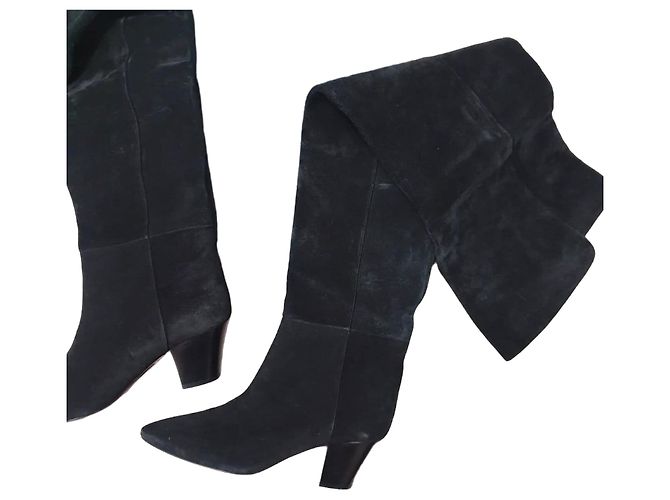 Saint Laurent Black Suede Boots Sz.38 38 Pre-Owned