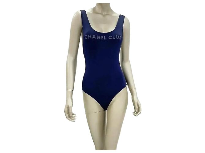 Chanel Club Navy Einteiler Badeanzug 38 Gebraucht