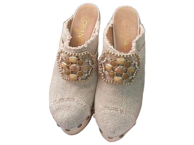 Chanel Shoe Platform Clog Limited Edition Jewel Hardware Sz 39.5 Pre-Owned