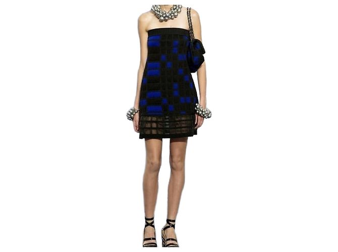 Chanel Multicoloured 2013 Geometric Checkered Cocktail Dress Sz.38 Pre-Owned