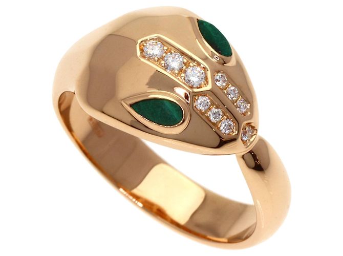 Anello Bulgari Serpenti in Diamante e Malachite