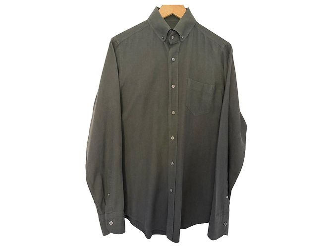 Camisa de algodón gris Tom Ford