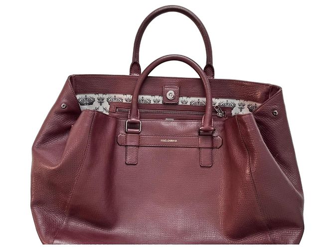 Sac en cuir bordeaux Dolce & Gabbana