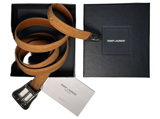 Saint Laurent leather belt Brown