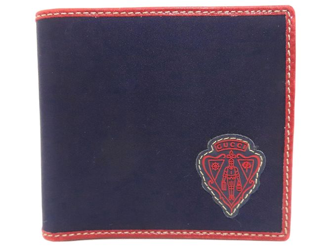 Gucci Nylon Bi-fold Wallet Navy blue