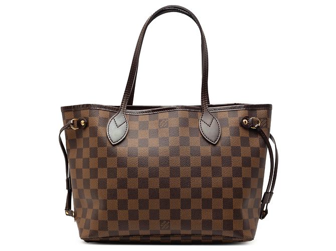 Louis Vuitton Bolsa Neverfull PM Damier Ebene Marrom