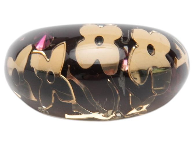 Anello in Resina Nera e Cristallo Monogram Inclusion di Louis Vuitton Nero