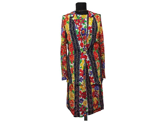 Gianni Versace Set giacca e vestito con stampa floreale versatile Nero Bianco Rosso Blu Multicolore Verde Porpora Giallo