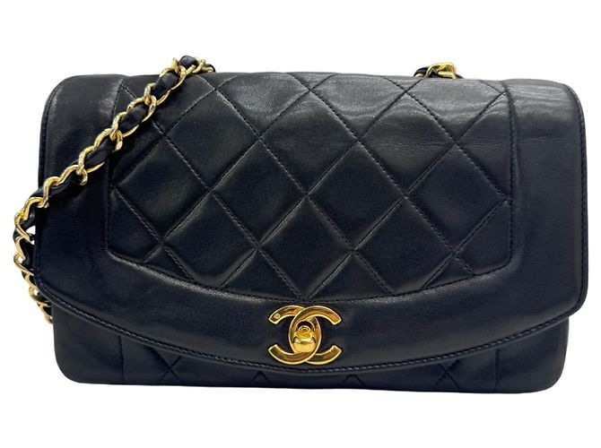 Borsa a Spalla Chanel Diana Matelassé Nera Nero