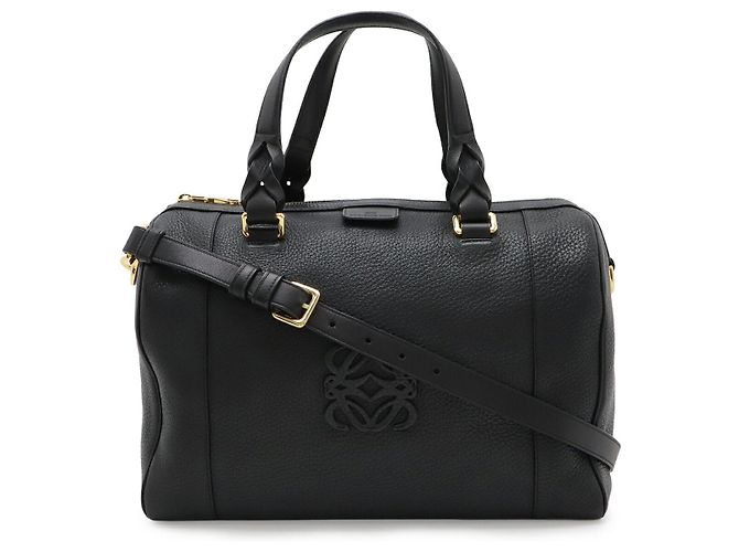 Bolsa Loewe Fusta 31 em couro 2WAY Preta Preto