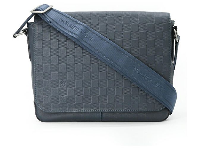 Louis Vuitton Damier Infini District PM Shoulder Bag Navy blue